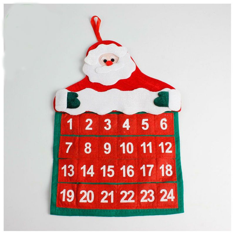 Contagem Regressiva de Natal Calendário do Advento com 24 Bolsos de Papai Noel Pendurado Sentiu Calendário Contagem Regressiva de Natal Calendário do Advento com 24 Bolsos de Papai Noel Pendurado Sentiu Calendário