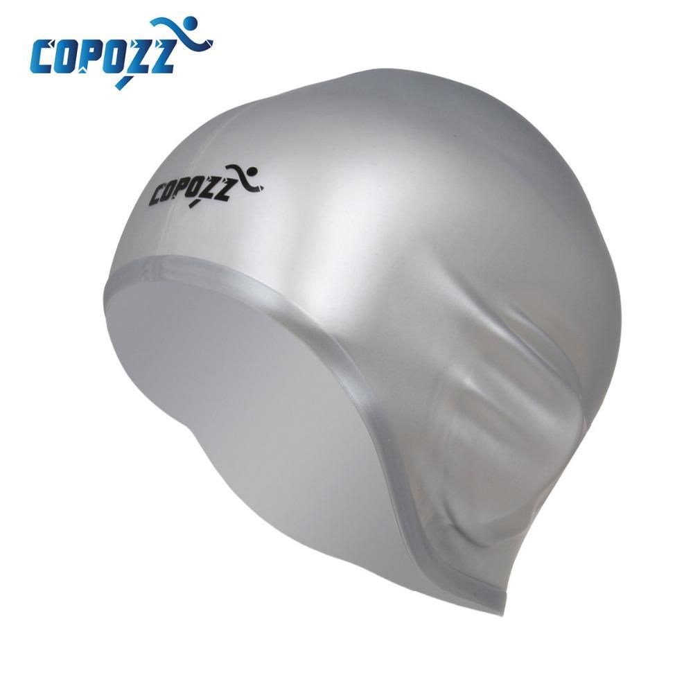 COPOZZ Swim Cap for Long Hair Upgraded Silicone Swimming Caps for Women Waterproof Soft Silicone Swimming Caps Cover Ears for Any Water Sports