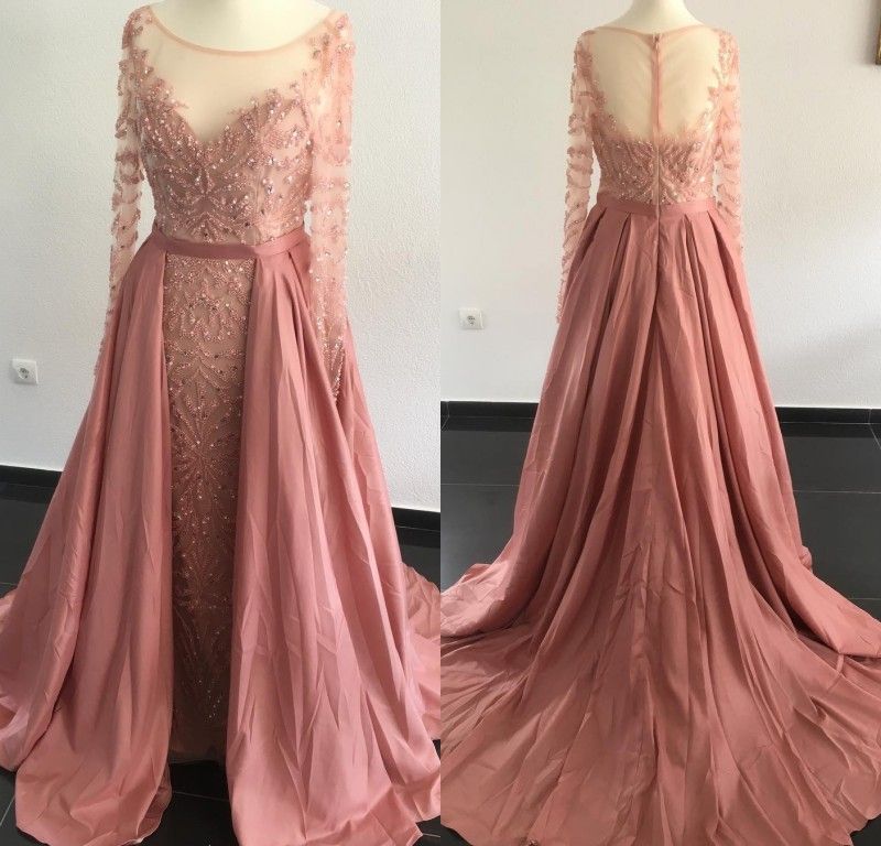 dusky pink long sleeve dress