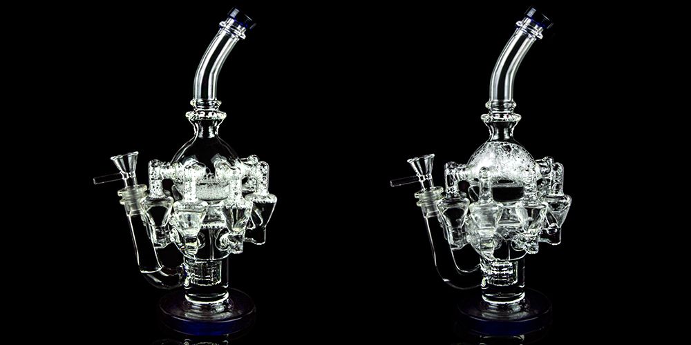 Best And Cheapest Hookahs 30cm Height Recycler Bong Glass Water Pipes