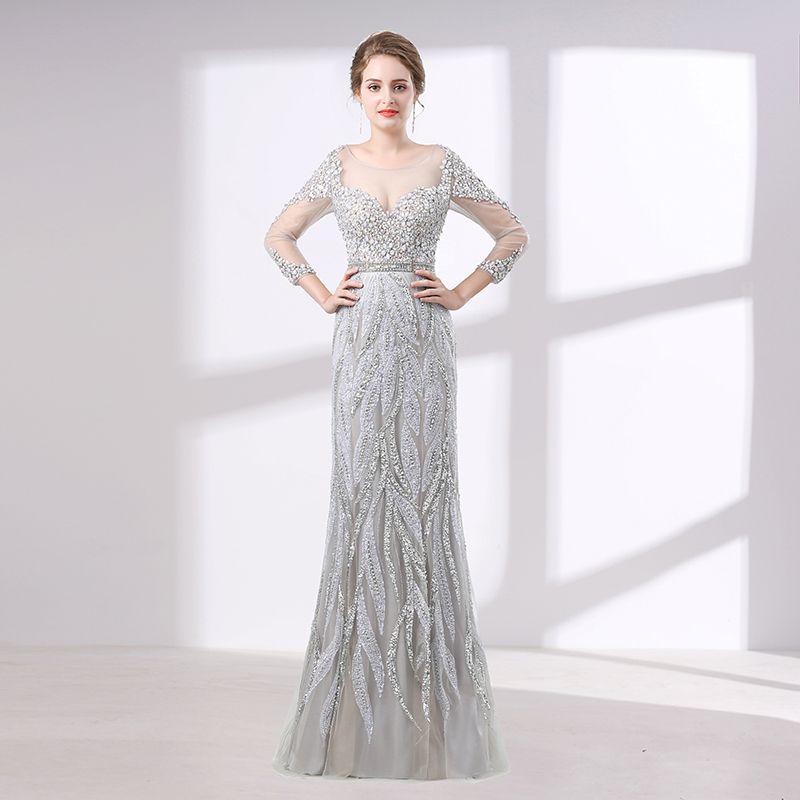 silver long gown