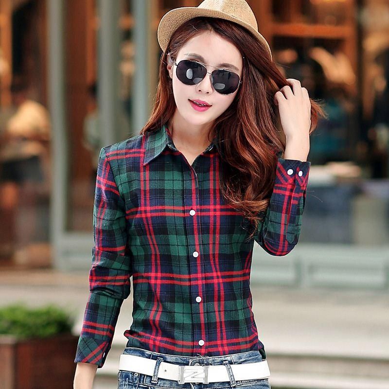 el tamaño M-5XL Primavera Moda Casual Solapa Tallas Blusas mujeres camisa a