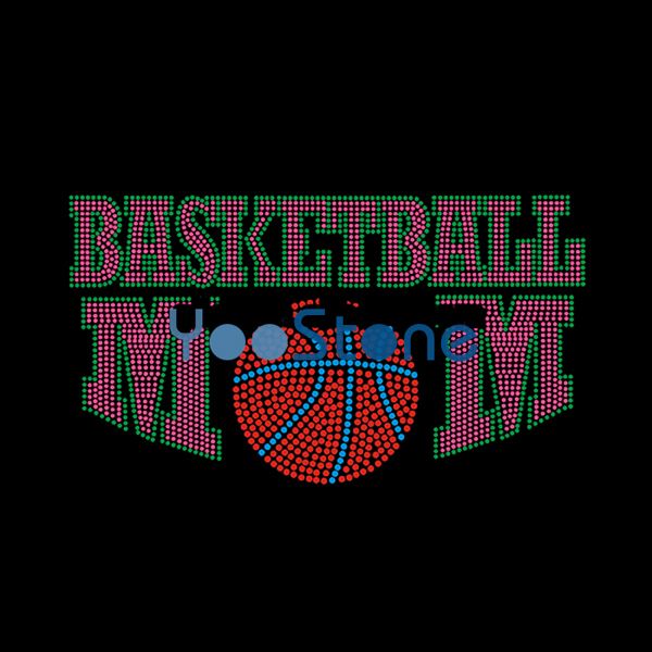 2020 Basketball Mom Rhinestone Strass Transfer Iron On Hotfix