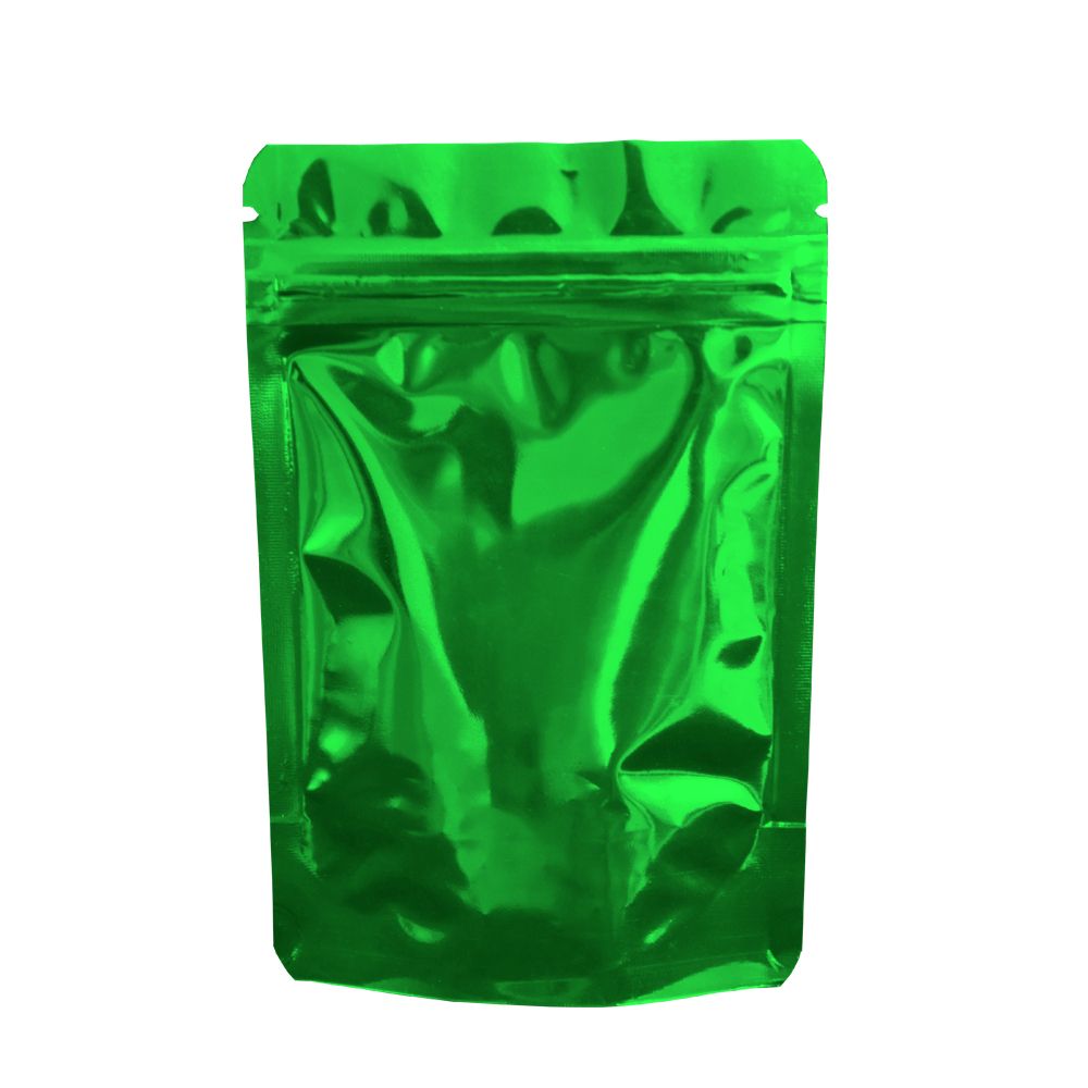 2020 8.5*13cm Green Stand Up Zip Lock Mylar Foil Packing Bag For Dried
