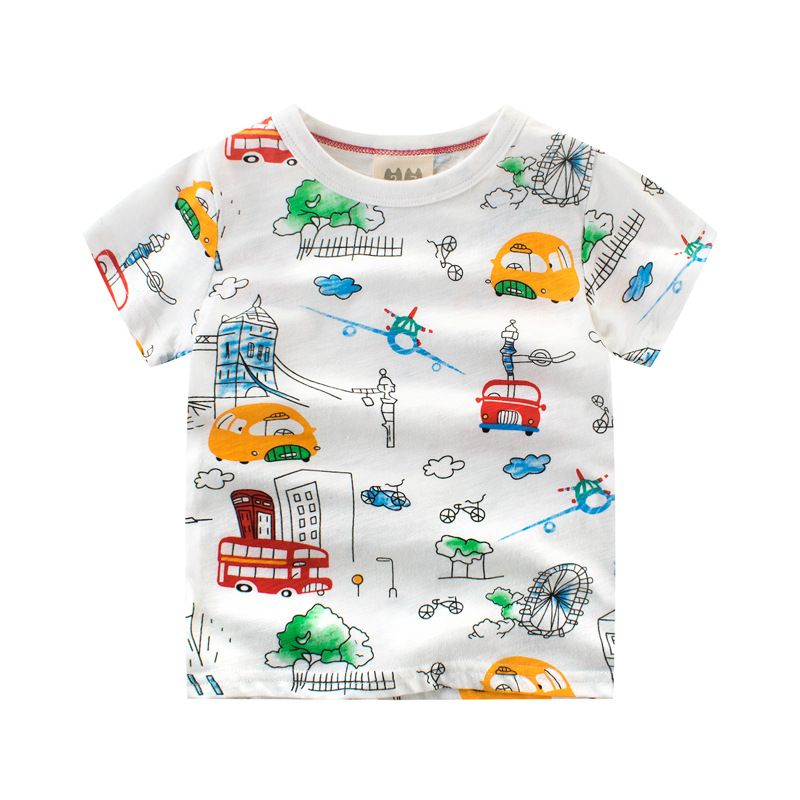 New Childrens Kids Boys Girls Unisex Short Striped T-shirt Casual Summer Top