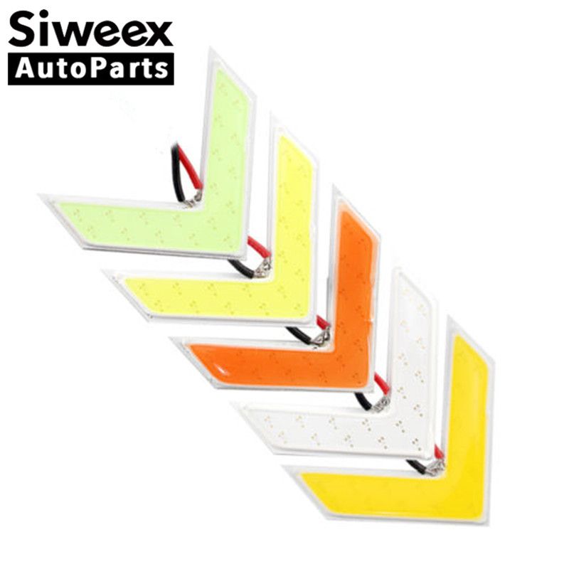 Acheter Marque Nouvelle Cob Rouge Jaune Bleu Blanc Rose Vert Bleu Glacier Led Lumières Flèches Indicateur De Lampe De Voiture Rétroviseur Miroir