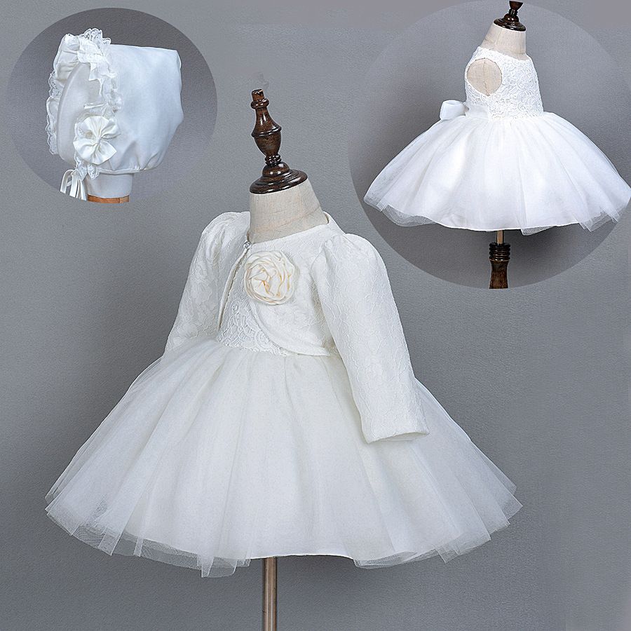 Vestido de bautizo para niñas bebés, trabajo hecho a mano, perla Infantis  Princess Wedding Party Vestido