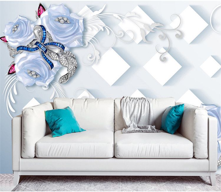 Télécharger gratuitement Images Blue Rose Flower Wallpaper Abstract Wall Paper Mural For Living le plus cool salutations