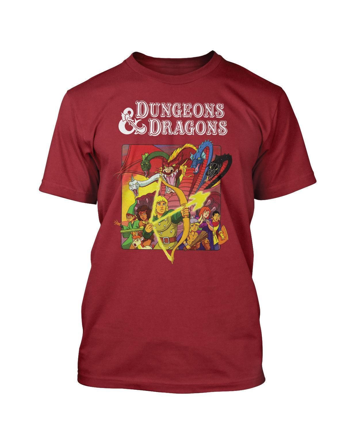 Sala Fuerza motriz recibo Camiseta Dungeons Dragons Camiseta de dibujos animados 100% algodón estilo  retro vintage