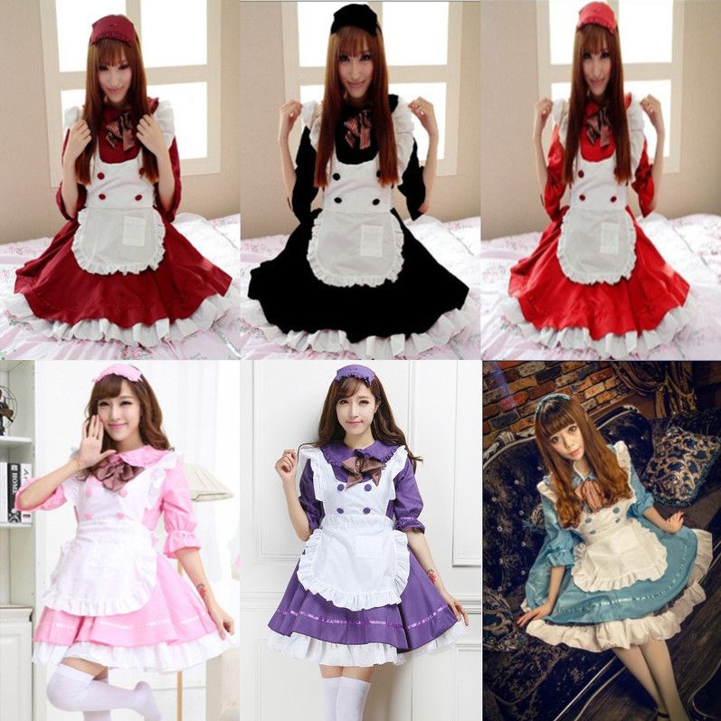 Compra Traje De Criada Japonesa Cosplay Mujeres Lolita Anime Traje  Restaurante Maid Uniform Vestido Lolita Barato | Entrega Rápida Y Calidad |  Es.Dhgate