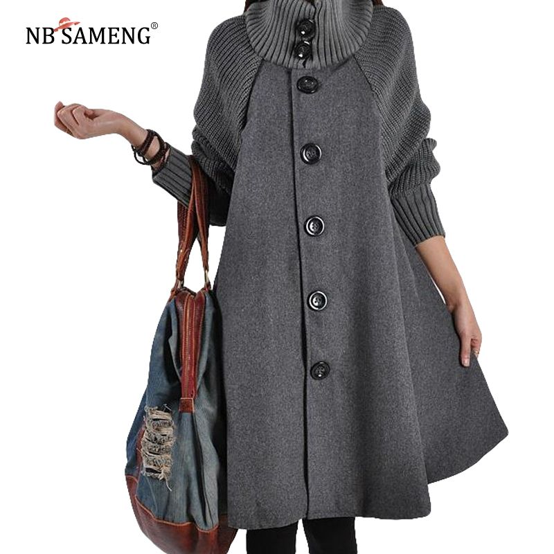 Abrigos Mujer Invierno Otoño Invierno Abrigo Coreano Abrigos Capa de Lana Larga