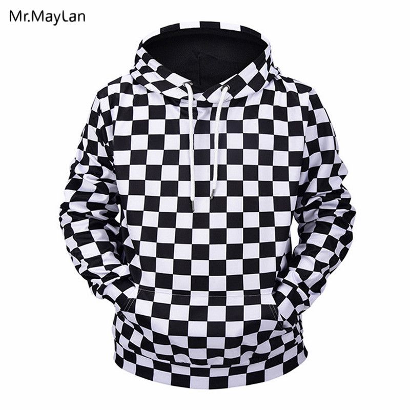 Compra Hipster Blanco Negro Plaid Chaqueta De Impresión 3D Hombres /  Mujeres Fresco Jerseys Sombrero Sudaderas Chicos Otoño Retro Con Capucha  Ropa Harajuku Barato | Entrega Rápida Y Calidad | Es.Dhgate