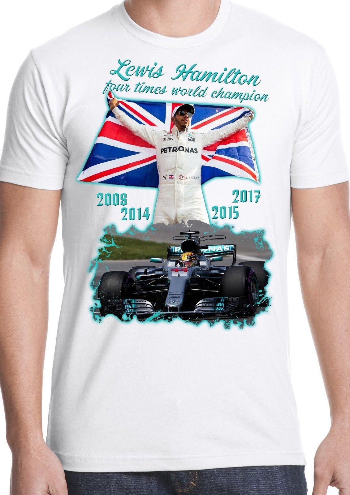 lewis hamilton 5 times world champion t shirt