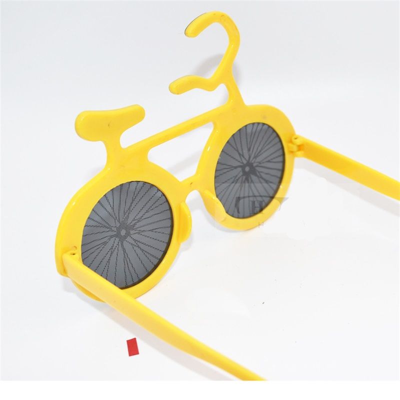 Novelty Yellow Bicycle Shaped Sunglasses Funny Party Glasses Eyewear 