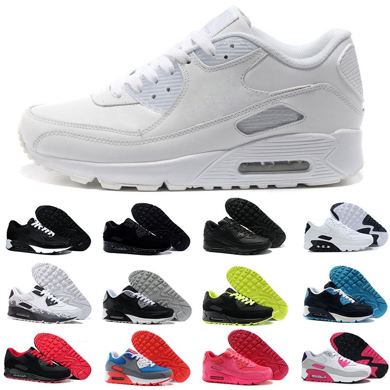 Mens Nike air max 90 classic 90 Hombres y mujeres Zapatos Negro Rojo Blanco