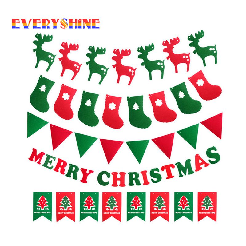 Acquista Felice Anno Nuovo Il 2018 Decorazioni Di Natale Alce Calze Albero Banner Bandiere Ornamenti Appesi Forniture Sd116 A 11 74 Dal Totwo5 Dhgate Com