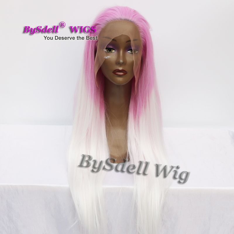 Hot Sale Heat Resistant Synthetic Long Pastel Ombre Purple Pink To