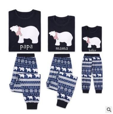 Christmas Pajamas Family Matching Outfits Christmas Polar Bear Sleepwear Mother And Daughter Father Son Matching Clothes Xmas Homewears Sibling
