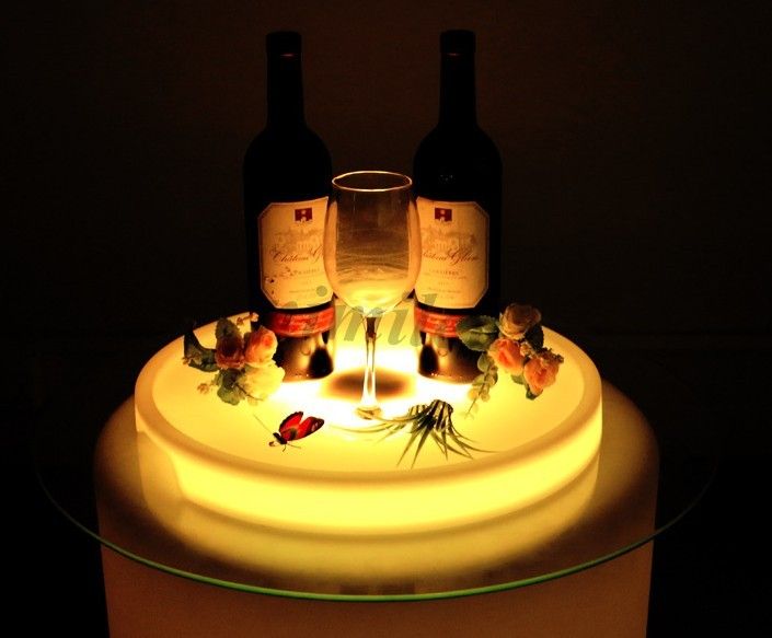 Acheter Livraison Gratuite étanche Led Light Up Plateau De Service Multi Couleurs Rechargeable Lumineux Led Plateaux Lumière Seau à Glace 24 Clés