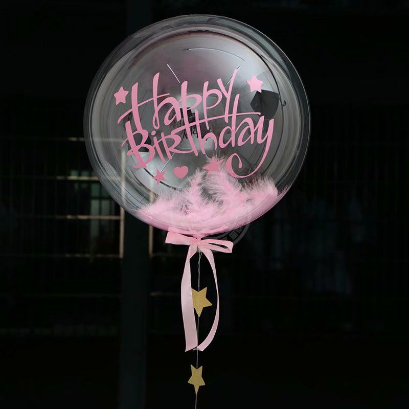 Acheter 18 Pouces Sans Ride Transparent A Lhelium Clair Bulles Bulles Joyeux Anniversaire Autocollants Plume Coloree Fetes Danniversaire Deco De 6 37 Du Hight1 Fr Dhgate Com