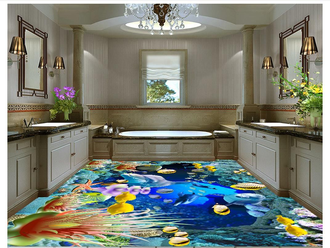 Self Adhesive 3d Wallpaper Customized 3d Floor Painting Wall Paper