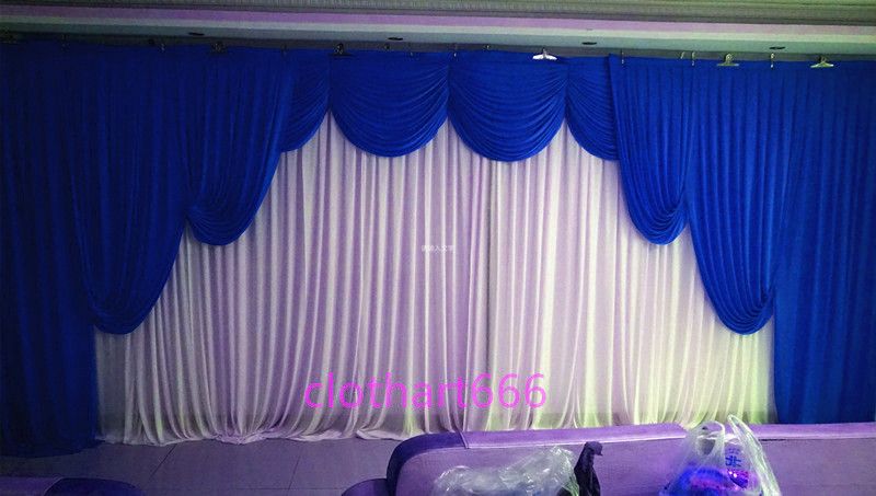 3M*6M Wedding Backdrop With Swags Curtain Decoration Background For Wedding Decoration Stage Backcloth With Swags Party Streamers Party Stuff From
