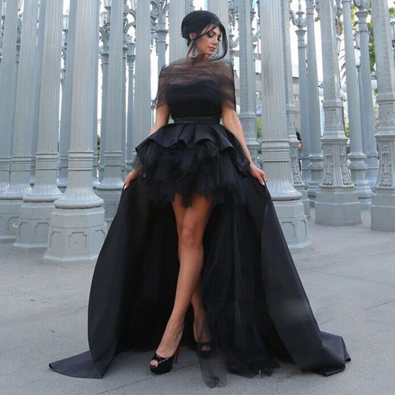 Sexy Balck Prom Dresses Short Front 