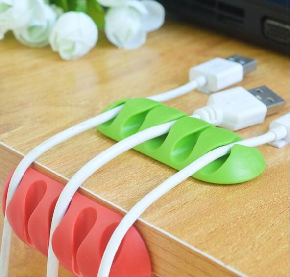 YUIO Multipurpose Wire Cord Cable Tidy Holder Drop Clips Organizer Line Fixer Winder Cable Wire Organizer Clip Tidy Cord Holder Green