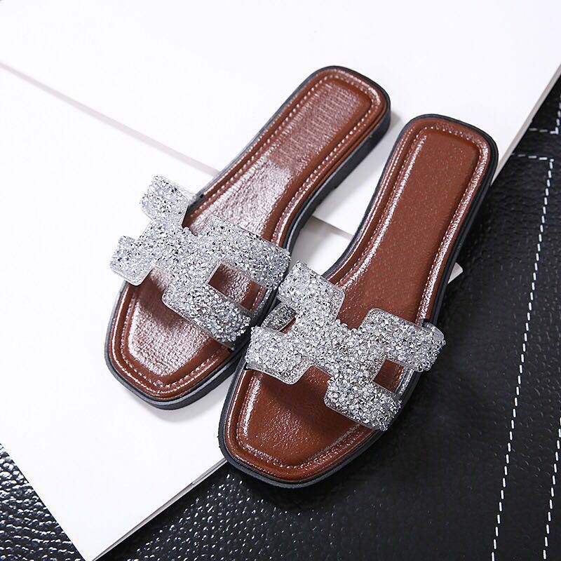 bling slip on sandals