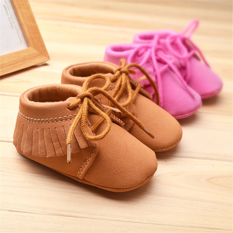 Newborn Baby Boy Girl lTassel Kid Sole Suede Shoes Moccasin Shoes 0-18M US