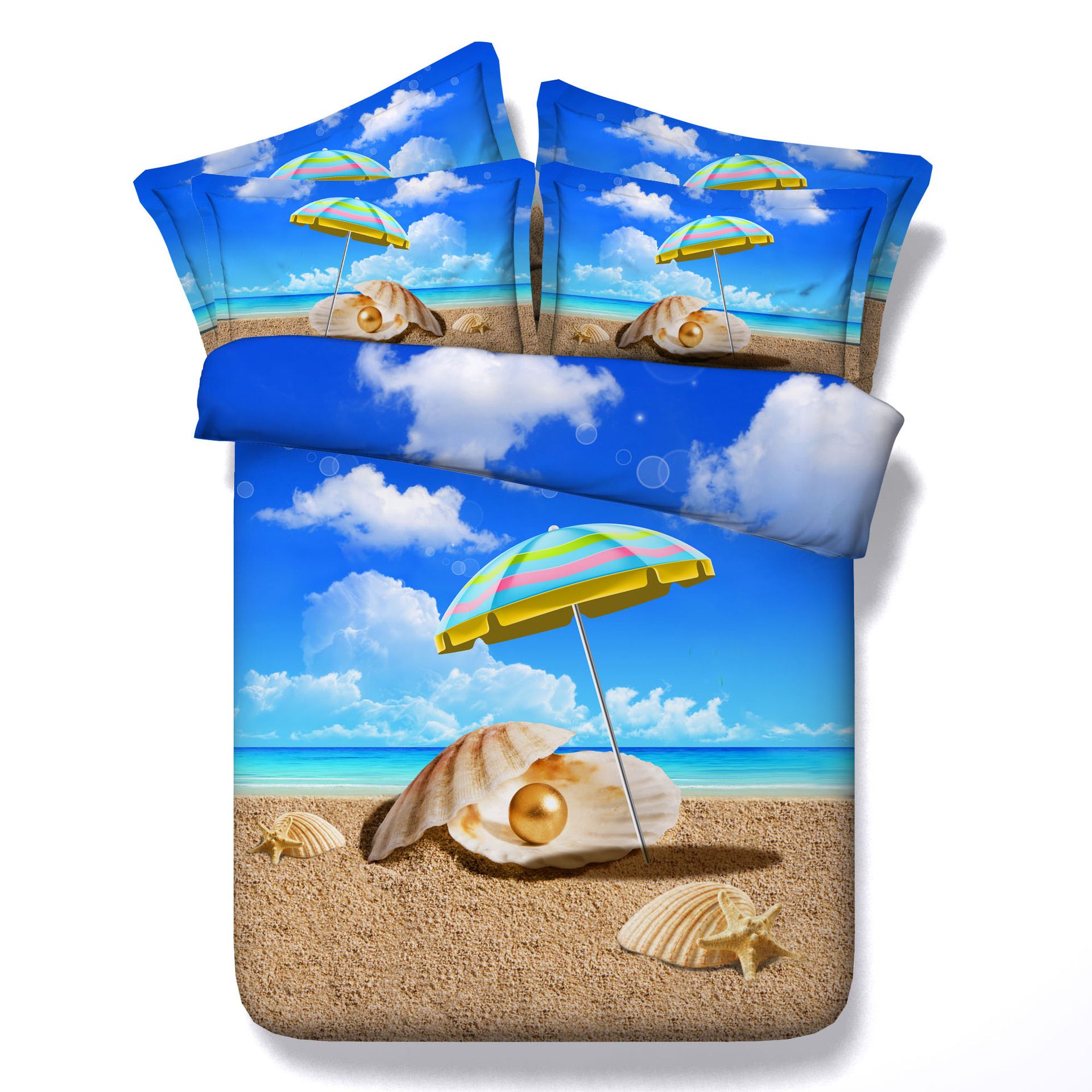 3d Ocean Beach Theme Animal Duvet Cover Starfish Bedding Sets