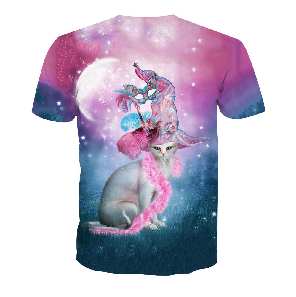 Casual Digital Unisex 3D Sleeve T-Shirt Sport Cat Short Women Men Print Tops Tee Casual Digital Unisex 3D Sleeve T-Shirt Sport Cat Short Women Men Print Tops Tee