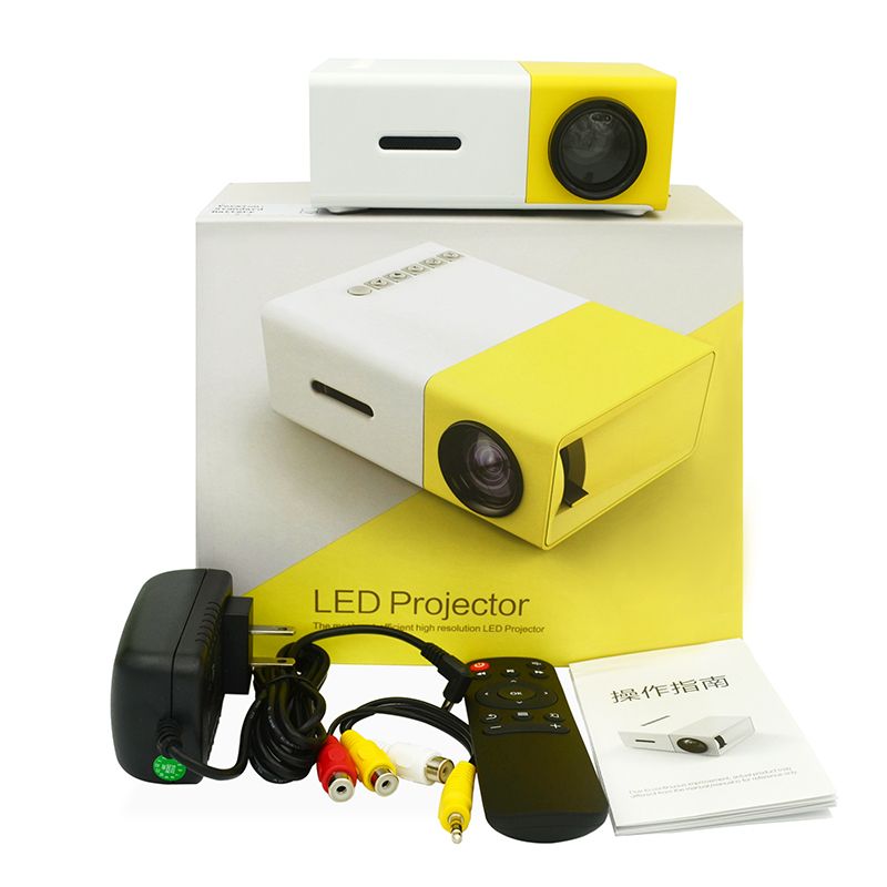 Mini Proyector LED YG300 Luz LED multimedia portátil de bolsillo 400-600LM Audio