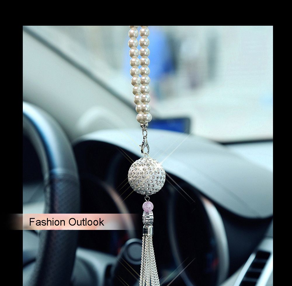 Voiture pendentifs strass ball Hanging Ornements Rétroviseur Décoration