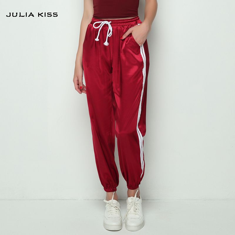 calça cetim feminina