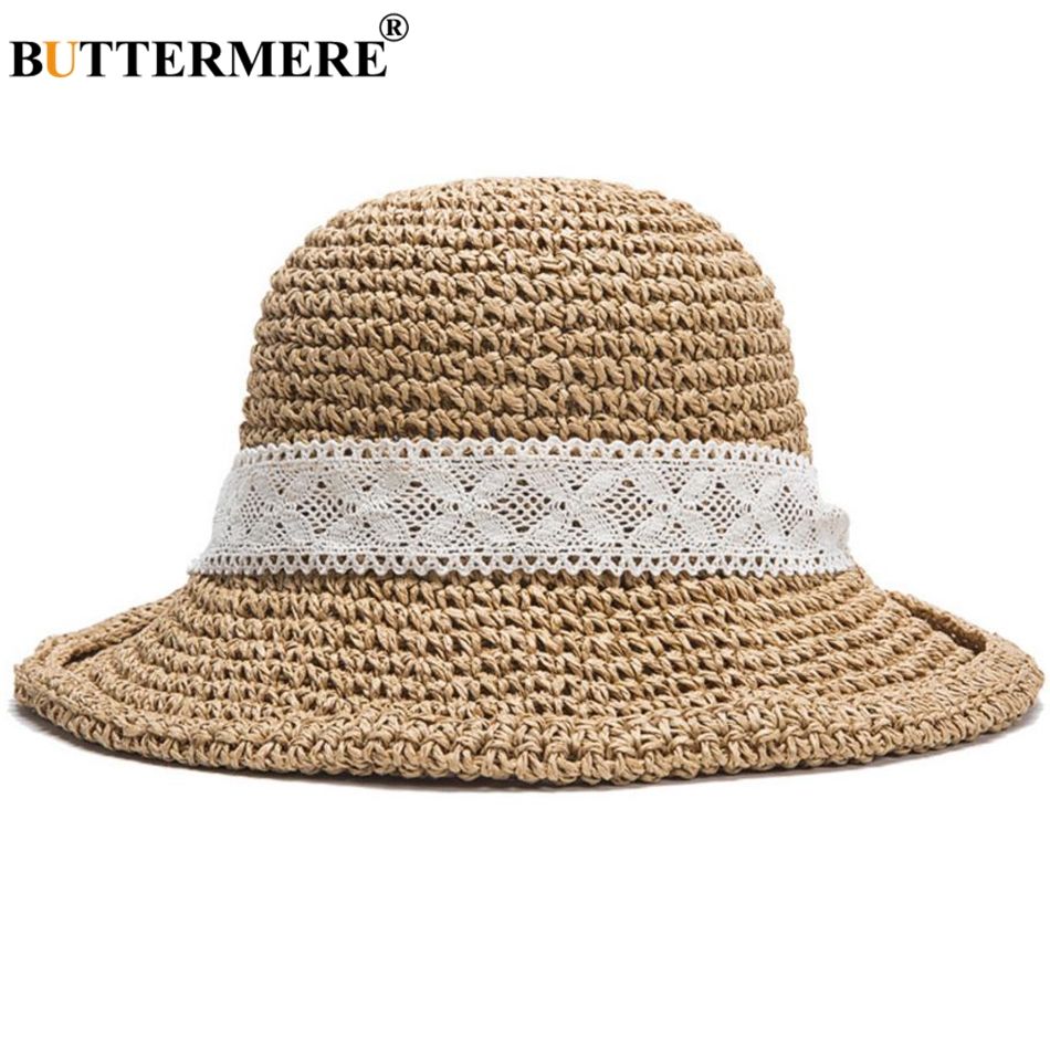 Women/'s Straw Bucket Cloche Hat