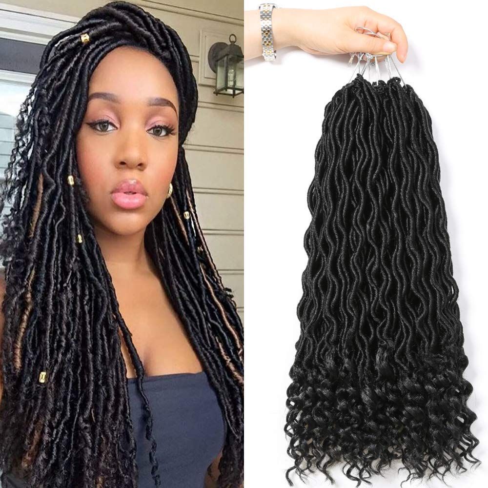Goddess Faux Locs Crochet Hair 14 18inch Deep Ends Dreadlocks Braiding Hair Extension Mambo Crochet Box Braids Afro Kanekalon Braiding Hai Hair