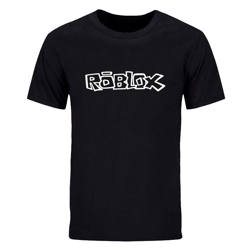 New Summer Roblox T Shirt Men New Printed Short Sleeve Cotton - white roblox logo shirt