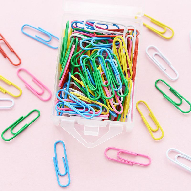 Satin Al Coloffice Kawaii Renkli Atac 100 Adet Kutulu Metal Kagit Klipler Imi Masaustu Ofis Malzemeleri Kirtasiye Organizator Araclari Tl109 7 Tr Dhgate Com