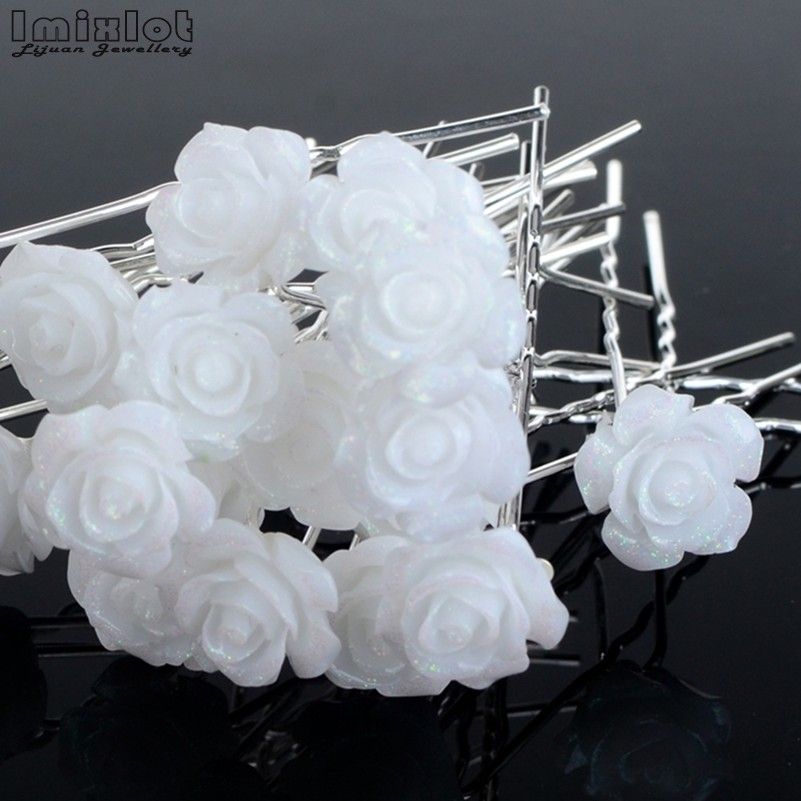 2019 Silver Rose Flower Hair Pins Bridal Wedding Hair Clips