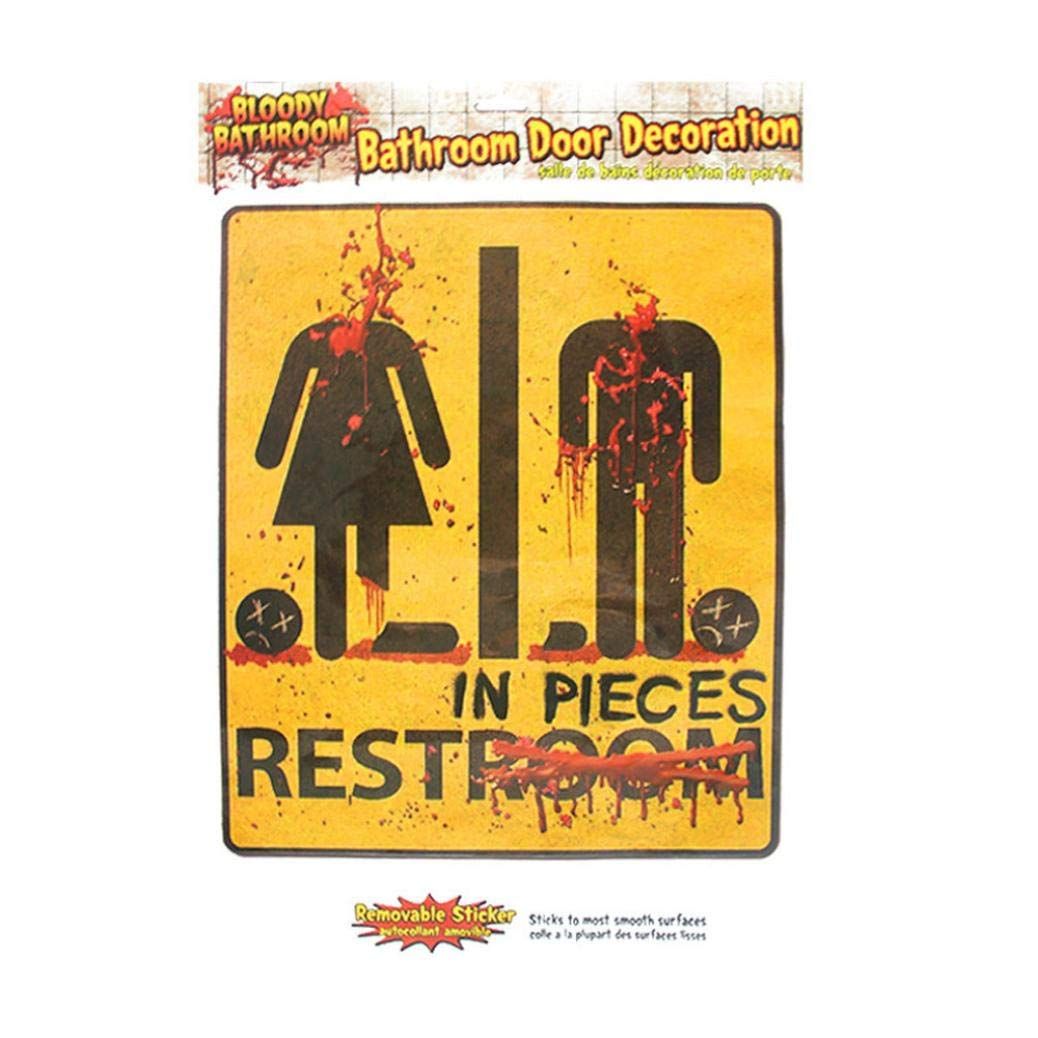 Compre De Halloween Puerta Sangrienta Bano Decoracion Aseo Bano Wc