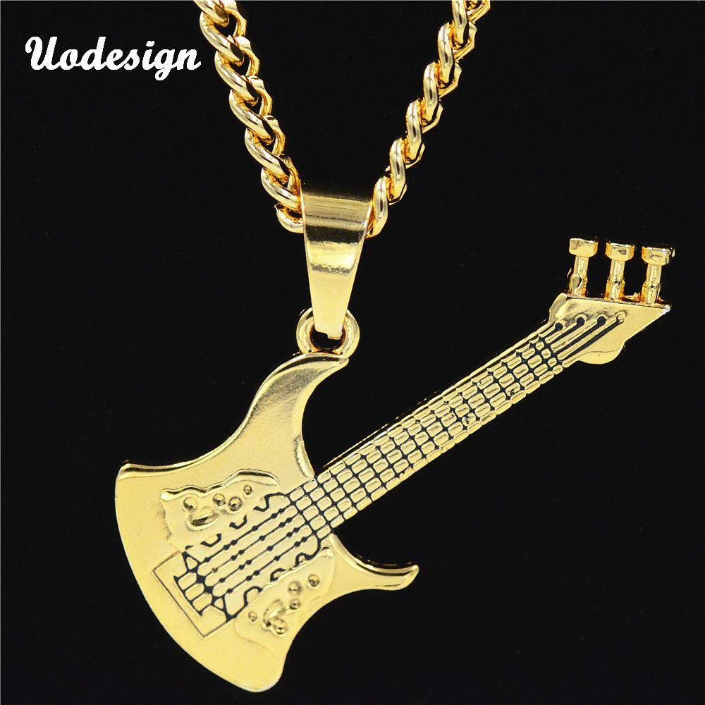 14k Guitare électrique Pendentif Nouveau Charme or jaune