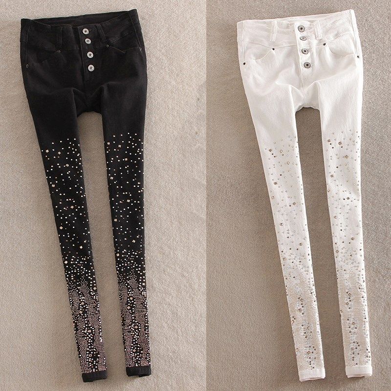plus size rhinestone jeans