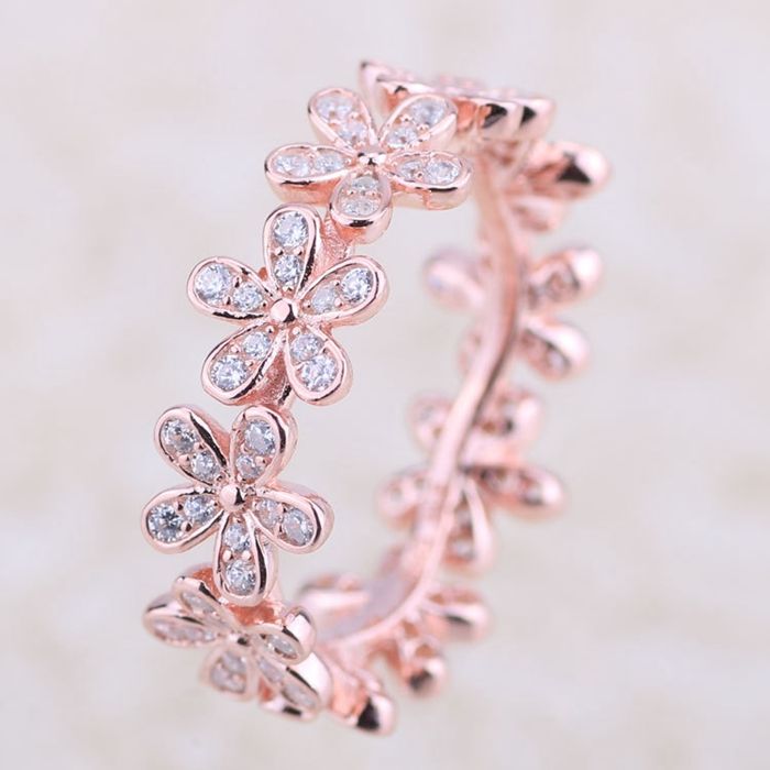 rose gold pandora flower ring