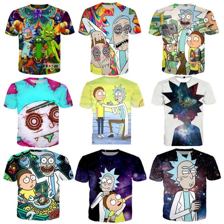 Venta al por mayor nueva moda Rick Morty mujeres hombres camiseta camiseta
