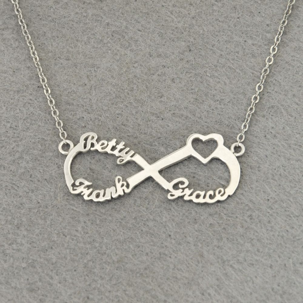 Personalized 3 Names Heart Infinity 