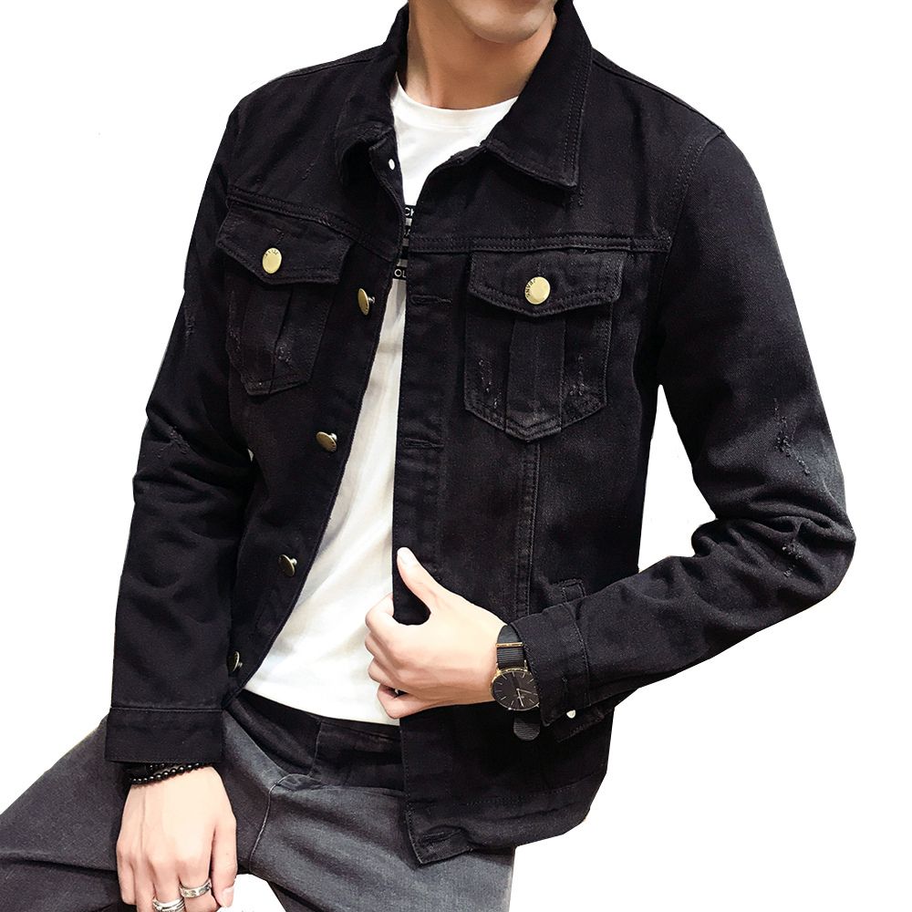 black washed denim jacket mens