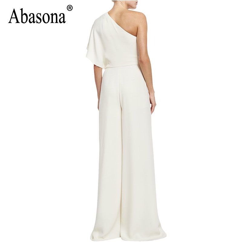 2020 Hilove Women Summer Jumpsuit 2017 New Fashion One Shoulder White Jumpsuits Elegant Ladies Wide Leg Pants Casual Women Overalls From Afashions 28 77 Dhgate Com