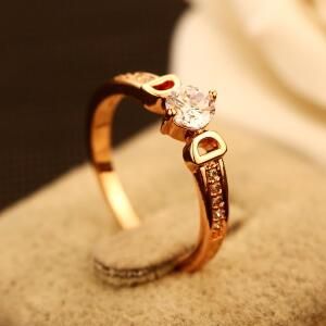Elegante Traje De Anillo De Bodas Para Mujeres Zirconia Rosa Elegante Traje De Anillo De Bodas Para Mujeres Zirconia Rosa