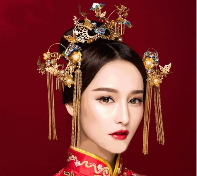 Bridal Costume Headdress Set Classic Chinese Makeup Hairpin